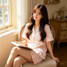 批发睡衣女冰雪丝夏季卡通可爱短袖<b class='q'>短裤</b>薄款少女甜美家居服外穿两件套
