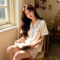 批发睡衣女冰雪丝夏季卡通可爱短袖<b class='q'>短裤</b>薄款少女甜美家居服外穿两件套