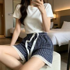 批发拉架棉夏季睡<b class='q'>裤</b>少女短<b class='q'>裤</b>休闲居家蕾丝花边柔软家居<b class='q'>裤</b>外穿宽松短<b class='q'>裤</b>
