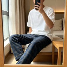 批发大码夏季睡裤男薄款纯色休闲宽松中腰家居裤子春秋季可外穿长裤