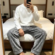批发男士睡裤金丝绒春秋季保暖家居裤子休闲宽松可外穿居家长裤秋冬季