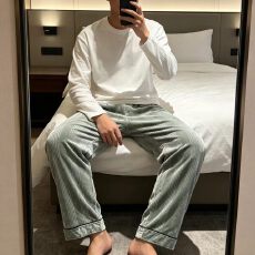 批发男士睡裤金丝绒春秋季保暖家居裤子休闲宽松可外穿居家长裤秋冬季