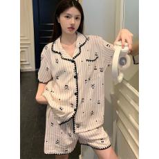 诺卡娇贝壳双短云朵棉睡衣女夏季新款短袖短裤套装家居服套装