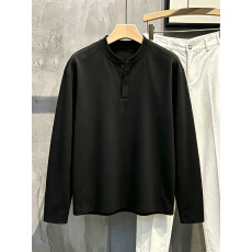 批发重磅纯棉绅士高质感<b class='q'>时尚</b>显瘦百搭帅气气质长袖T恤上衣打底衫春秋T