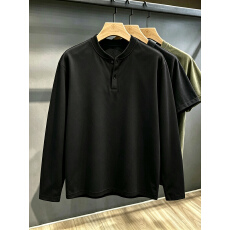 批发重磅纯棉绅士高质感<b class='q'>时尚</b>显瘦百搭帅气气质长袖T恤上衣打底衫春秋T
