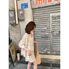 批发新款实拍，南城品质，韩系hers小众设计感印花衬衫