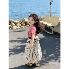 批发女童<b class='q'>套</b><b class='q'>装</b>洋气夏季新款儿童甜美少女风印花短袖<b class='q'>T</b><b class='q'>恤</b>波点<b class='q'>裤</b>两件套