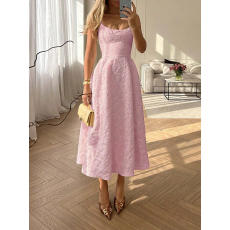 批发跨境亚马逊欧美夏季纯欲风私服名媛<b class='q'>女装</b>吊带款一字领公主裙连衣裙