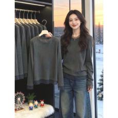 批发工厂店档口爆品电商数据款冰丝设计感针织衫长袖