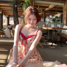批发韩系辣妹风V领t恤内搭吊带背心两件套女早秋简约修身显瘦长袖上衣