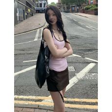 批发韩版复古纯欲风吊带背心女设计感修身显瘦<b class='q'>时尚</b>上衣