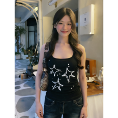 批发夏季新款收腰显瘦无袖外穿上衣