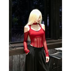 批发辣妹风纯欲性感拼网纱连体衣女内搭露肩修身打底衫<b class='q'>爵士舞</b><b class='q'>服装</b>