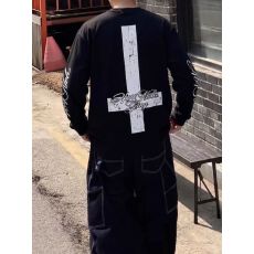 批发高质量长袖T恤 春秋新款圆领印花上衣 2026秋季新款 法式 韩系