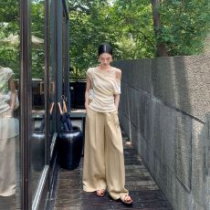 批发假两件设计感露肩T恤女2026夏新款<b class='q'>修身</b>百搭气质上衣 上新款 港风