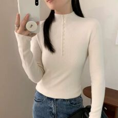 批发新款秋冬修身打底衫<b class='q'>女</b>内搭毛衣半高领长袖针织上衣 秋款上新