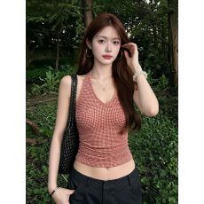 批发时尚复古设计感<b class='q'>夏</b>季新款挂脖百搭显瘦气质简约休闲韩版