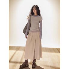批发美拉德设计感长袖女秋内搭外穿拼接打底新款<b class='q'>百搭</b>时尚显瘦