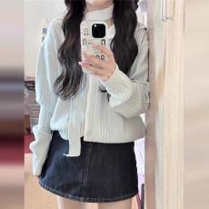 批发学院风慵懒减龄海军领毛衣领带女春季温柔设计感上衣春秋季