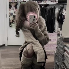 批发美式复古宽松毛领可拆卸拉链毛衣外套女秋冬保暖休闲高街