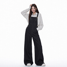批发韩系简约<b class='q'>牛仔</b><b class='q'>背带裤</b>女2026秋季新款辣妹风百搭宽松显瘦垂感<b class='q'>背带裤</b>