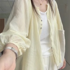 批发<b class='q'>大码</b>亚麻防晒衬衫外套女薄夏季胖mm开衫外搭宽松<b class='q'>长袖</b>衬衣短款上衣