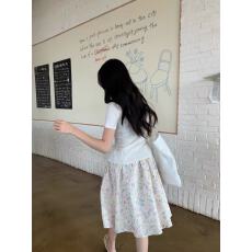 批发2026年甜甜的奶油碎花松紧腰半身裙温柔少女大裙摆显瘦A字伞裙