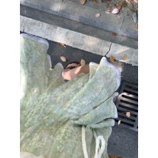 批发森系小苍兰 天丝苎麻浅绿碎花重工半身裙 显瘦大裙摆