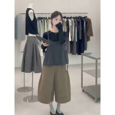批发韩系休闲风早秋叠穿背心长袖<b class='q'>打底</b>衫两件套女宽松显瘦针织<b class='q'>吊带</b>套装