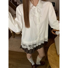 批发<b class='q'>白色</b><b class='q'>衬衫</b>女2026新款秋季法式气质绝美<b class='q'>衬衣</b>长袖上衣设计感小众
