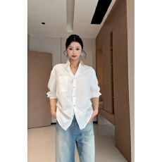 批发韩系白色翻领长袖衬衫<b class='q'>外套女</b>夏季薄款防晒衬衣宽松百搭慵懒风上衣