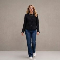 批发<b class='q'>秋</b>冬新款女装黑色流苏毛边小香风短款修身开衫外套