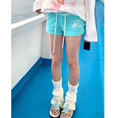 批发【实价 原版广州面料 毛巾布 80棉20涤 】美式辣妹沙滩裤运动<b class='q'>热裤</b>
