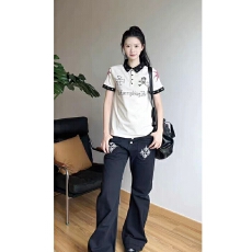 批发【原版做工纯棉】美式辣妹<b class='q'>街头</b>数字球衣POLO衫设计感小众亚文化