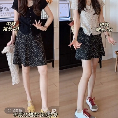 批发<b class='q'>夏</b>季时尚百搭休闲褶皱单排扣小开 衫➕半身裙