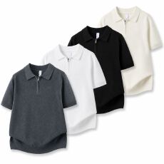 批发2026新款短袖翻领Polo衫夏季<b class='q'>男士</b>轻熟商务休闲透气半拉链针织衫