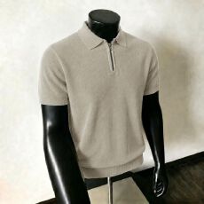 批发2026新款短袖翻领<b class='q'>Polo</b><b class='q'>衫</b>夏季<b class='q'>男</b>士轻熟商务休闲透气半拉链针织<b class='q'>衫</b>