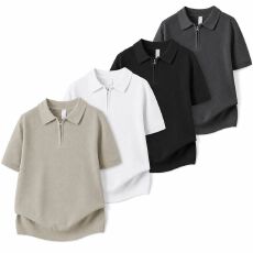 批发2026新款短袖翻领<b class='q'>Polo</b><b class='q'>衫</b>夏季<b class='q'>男</b>士轻熟商务休闲透气半拉链针织<b class='q'>衫</b>