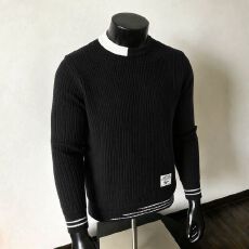 批发秋冬毛衣男士圆领加厚打底衫宽松内搭线衣青少年学生保暖毛衫外穿