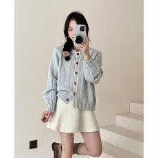 批发档口上新 2026新款女装复古蕾丝拼接针织开衫上衣