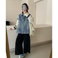 批发档口上新 2026年春秋拼接<b class='q'>牛仔</b><b class='q'>外套女</b>