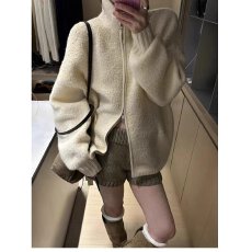 批发档口上新 2026秋冬<b class='q'>女装</b>全拉链立领针织开衫毛衣<b class='q'>外套</b>宽松慵懒风
