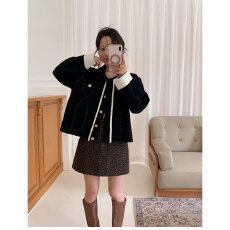 批发档口上新 2026年秋季新款女装宽松落肩翻领撞色短款<b class='q'>夹克</b><b class='q'>外套</b>百搭