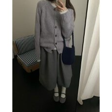 批发档口上新 2026年秋季新款<b class='q'>女装</b>宽松圆领长袖针织开衫毛衣<b class='q'>外套</b>百搭