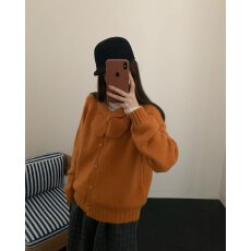 批发档口上新2026年春秋新款<b class='q'>女装</b>宽松落肩针织开衫花瓣领毛衣<b class='q'>外套</b>百搭