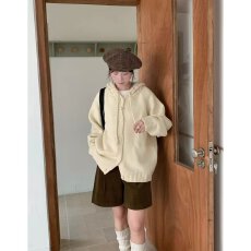 批发档口上新2026年秋季新款<b class='q'>女装</b>宽松落肩连帽针织开衫中长款毛衣<b class='q'>外套</b>