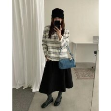批发档口上新 2026年春秋新款<b class='q'>女装</b>日系宽松条纹针织开衫毛衣<b class='q'>外套</b>