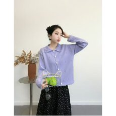 批发档口上新 2026年春秋季女装宽松短款翻领<b class='q'>镂空</b>针织<b class='q'>开衫</b>毛衣