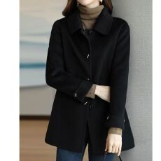 批发2026冬季新款外套上衣女小个子休闲显瘦百搭高级感毛呢大衣外套女