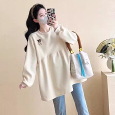 批发<b class='q'>孕妇</b><b class='q'>上衣</b>春秋款娃娃衫中长款时尚休闲宽松卫衣<b class='q'>大码</b>遮肚不显怀长袖